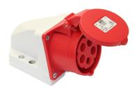 PCE WCD opbouw CEE 16A - 400V 5P - IP44 - 6h - rood